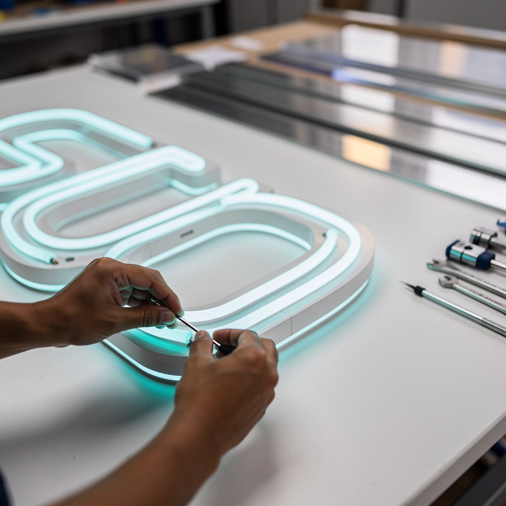 Century Calligraphy and Art custom neon and LED illuminated signage for retail and hospitality businesses in Abu Dhabi